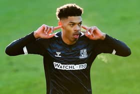 Reeco Hackett-Fairchild celebrates scoring on his Southend debut. Picture: Jacques Feeney/Getty Images