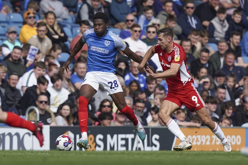 Di'Shon Bernard takes control of the situation against Accrington this afternoon. Picture: Jason Brown/ProSportsImages
