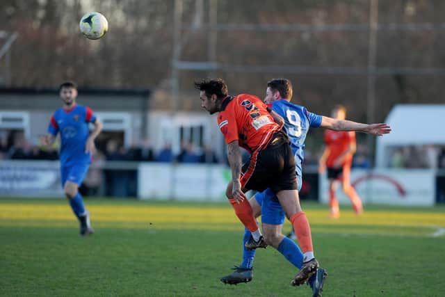 Action from Portchester's 4-1 Wessex derby win over Fareham. Picture by Sarah Standing