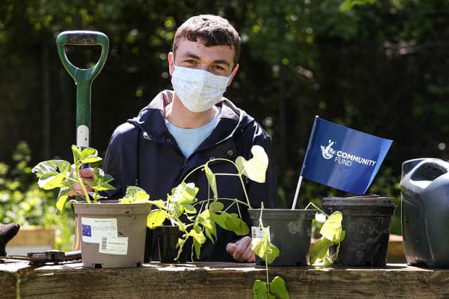 Luke Puddicombe at The Friday Night Charity, which has received a grant from the National Lottery, where they grow flowers and vegetables. Pictured at the 10th Fareham Scout Hall, Highlands Rd, Fareham
Picture: Chris Moorhouse (jpns 240521-12)