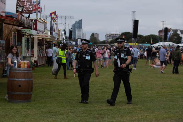 Police presence at Victorious Festival 2021. Picture: Habibur Rahman