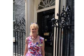 Helen Baker, from Waterlooville, is a retired lieutenant-colonel who spent twenty years in the Royal Army Medical Corps. She was invited to Downing Street as a representative of Help For Heroes.