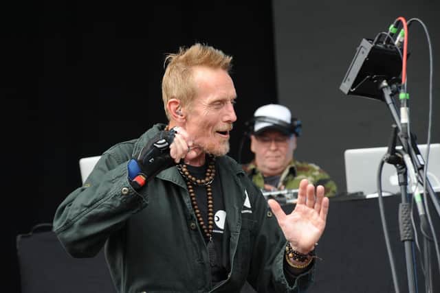 Rob Birch (foreground) of Stereo Mcs on the Stage at Victorious 2021