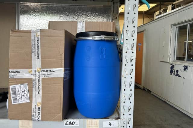 A battery bin that is able to prevent fires.