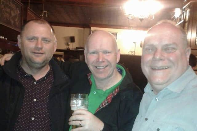 Mick's family and friends are set to take on a fundraising walk in his memory. From left: Mick Hansford, Steve Stanhope, and Mick's other friend Andy Dunn.
