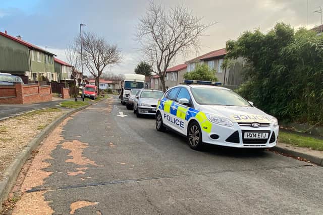 Police still pictured at the scene in Dormington Road, Paulsgrove on Wednesday.