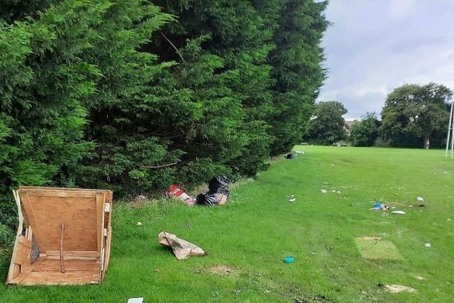 Rubbish left by travellers at Havant Rugby Club