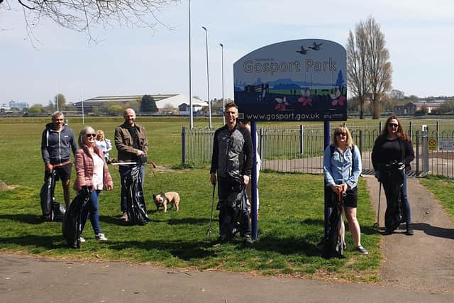 The Gosport BootCamp team at Gosport Park - one of the areas they have been tackling the ongoing litter problems.