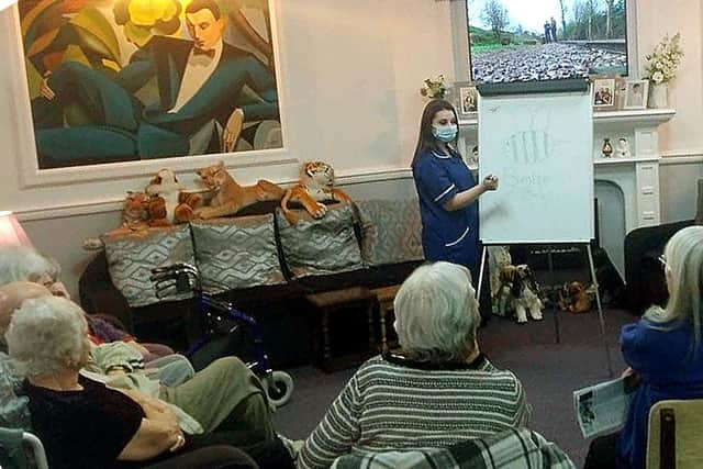 The Bluewater Care Home in Kingston Road has managed to avoid any cases of Covid-19 since the start of the pandemic. Residents of the home pictured during lockdown