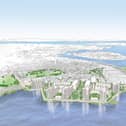 An aerial view of what the Tipner East development could look like. Picture: Vivid