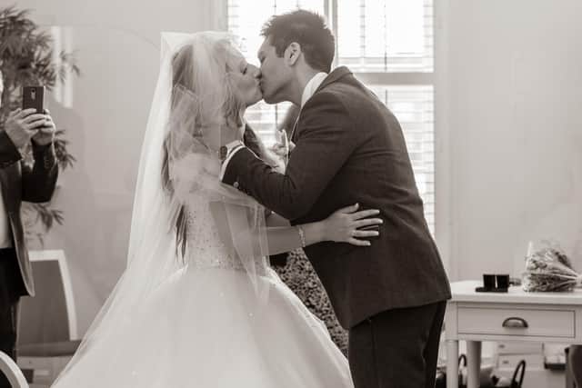 Shrijan and Asya on their special day. Pictures: Carla Mortimer Wedding Photography, carlamortimerweddingphotography.co.uk