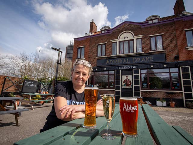 Karen Hughes, landlady of the Admiral Drake in Portsmouth, pictured in April 
Picture: Habibur Rahman
