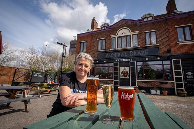 Karen Hughes, landlady of the Admiral Drake in Portsmouth, pictured in April
Picture: Habibur Rahman