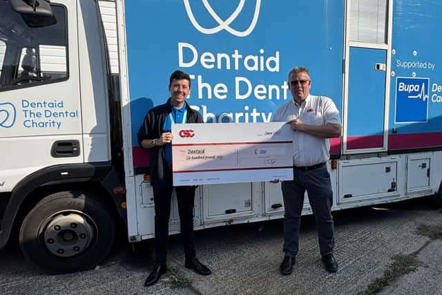 Sean Erwood, Corporate Fundraiser at Dentaid The Dental Charity, with Philip Boocock of CSG