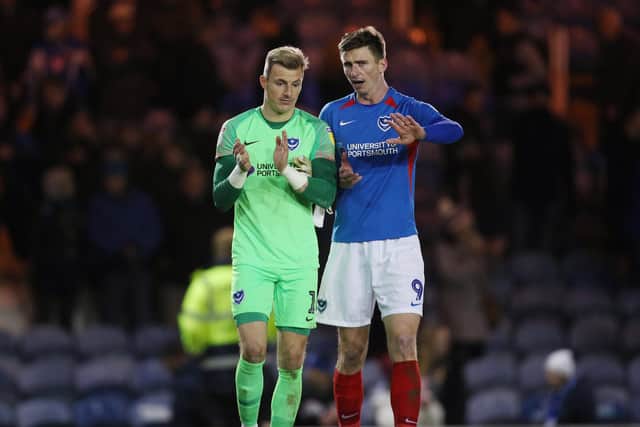 Oli Hawkins' final start as a defender for Pompey came in a 2-2 draw with Peterborough in December 2019. Picture: Joe Pepler