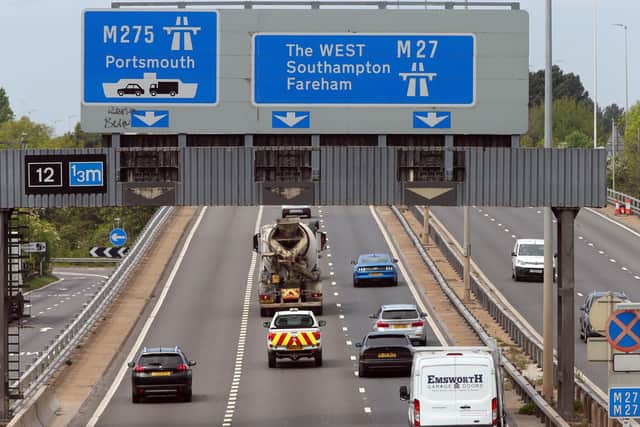 A3(M) near J12 where it splits to become the M275 and M27. Picture: Chris Moorhouse (jpns 040522-15)