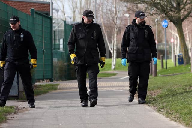 Police at the scene of an incident in Allaway Avenue, Paulsgrove.Picture: Chris Moorhouse     (010320-10)
