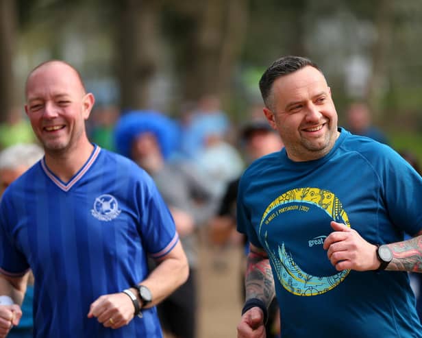 Competitors tackle the 500th Havant parkrun at Staunton Country Park on Saturday morning. Picture: Chris Moorhouse (jpns 220423-010)