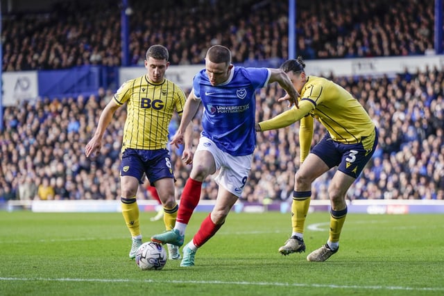 Colby Bishop takes on Oxford United defender Ciaron Brown. Picture: Jason Brown/ProSportsImages