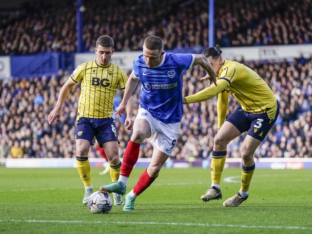 Colby Bishop takes on Oxford United defender Ciaron Brown. Picture: Jason Brown/ProSportsImages