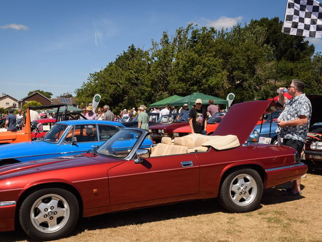 More than a dozen classic cars were shown off to festival attendees.