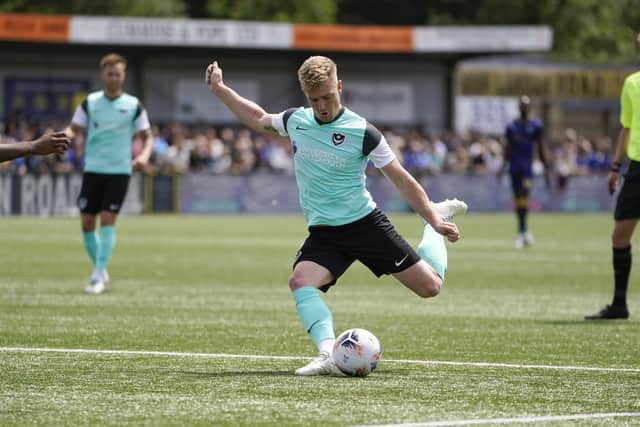 Newcomer Jack Sparkes is challenged to fight it out with Connor Ogilvie for Pompey's left-back spot. Picture: Jason Brown/ProSportsImages