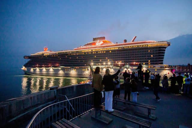 Cruise ship, Scarlet Lady leaving Portsmouth on Friday 3rd September 2021
View from Round Tower, Old Portsmouth
Picture: Habibur Rahman