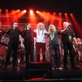 Pictured: Brian May on the stage with the rest of the We Will Rock You cast at The Kings
Picture: Habibur Rahman