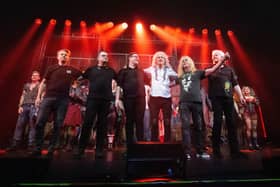 Pictured: Brian May on the stage with the rest of the We Will Rock You cast at The Kings
Picture: Habibur Rahman