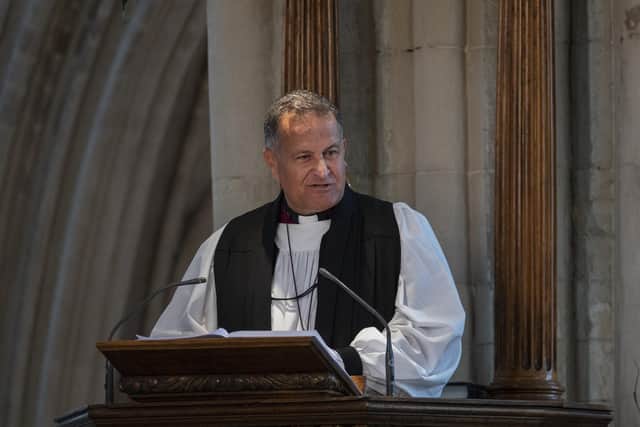 The Bishop of Portsmouth, the Rt Rev Jonathan Frost, addresses the service of Commemoration and Thanksgiving for the Life of Her Late Majesty Queen Elizabeth II