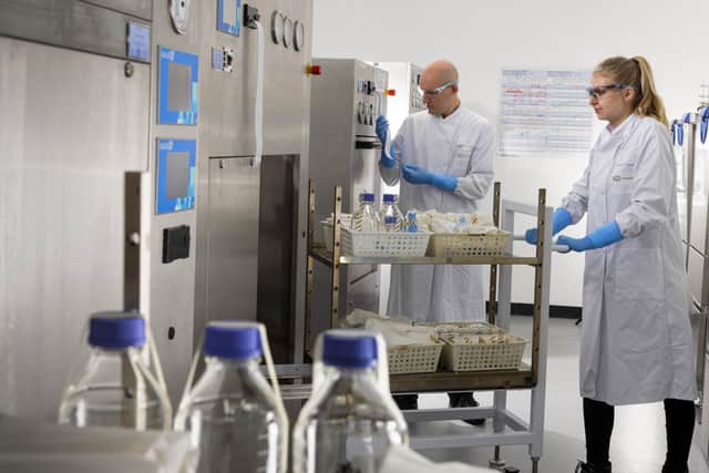 The small team of experts at Pall Biotech's Portsmouth hub are responsible for putting together a 'recipe' to safely mass-produce a Covid-19 vaccine.  Photo: Pall Biotech