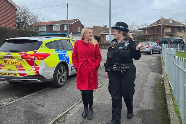 Amanda Martin MP on patrol with local Police in Paulsgrove