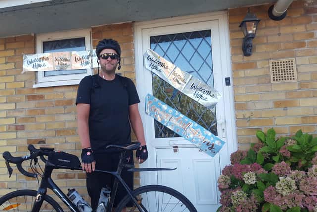 Matt returns home after his 4,000 mile cycle