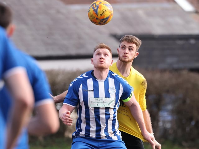 Wickham (blue/white) v Burrfields. Picture by Kevin Shipp