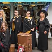 From Left to right: Sarah Veal, Jazzy Woodward, Jessica elshaw, Kieran Slade, Shania Erdman and Barbara Veal dressing up for their Harry Potter Night
