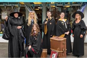 From Left to right: Sarah Veal, Jazzy Woodward, Jessica elshaw, Kieran Slade, Shania Erdman and Barbara Veal dressing up for their Harry Potter Night