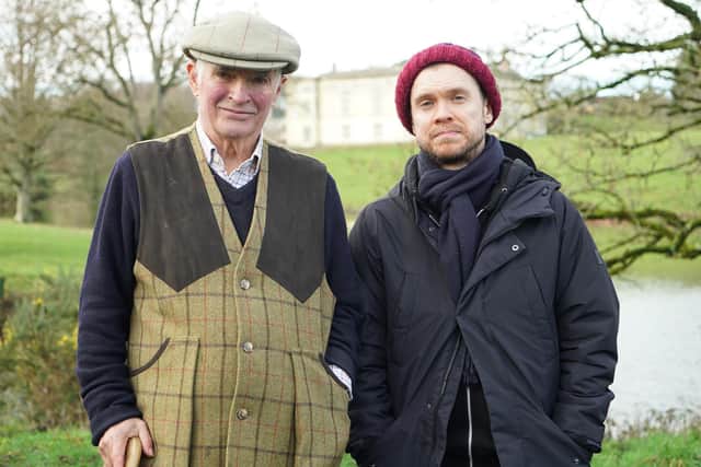 Gary Stevenson (right) met Francis Fulford in the grounds of Great Fulford Manor House, Devon, part of How to Get Filthy Rich on Channel 4. (Picture: Mindhouse/Channel 4)