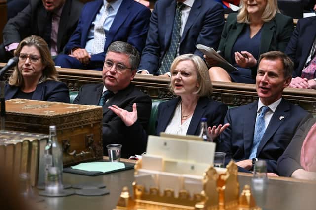Prime Minister Liz Truss reacting during Prime Minister's Questions in the House of Commons, London. Picture date: Wednesday October 19, 2022. Photo: UK Parliament/Jessica Taylor/PA Wire