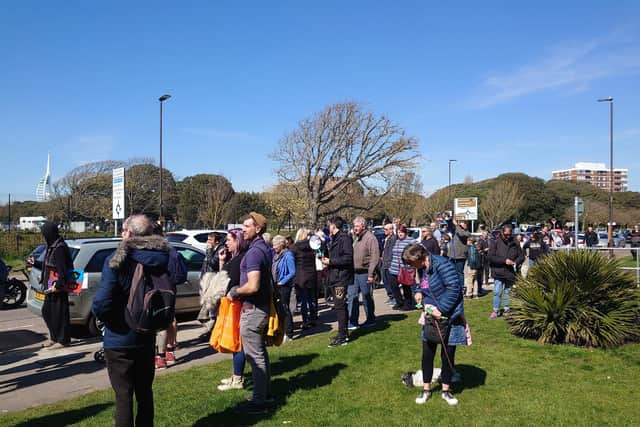 Protesters in Southsea. Pictureby Nicole Gibbs.