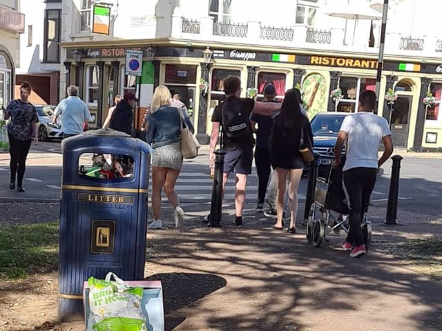 A carer working across Portsmouth has said Benidorm-like crowds of people flouting social distancing is driving her elderly clients to despair