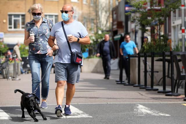Mask wearers in Palmerston Rd, Southsea
Picture: Chris Moorhouse (jpns 030721-18)