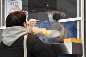 A Covid test. Picture: JUNG YEON-JE/AFP via Getty Images