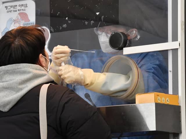 A Covid test. Picture: JUNG YEON-JE/AFP via Getty Images
