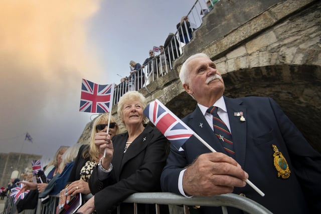 Hundreds of veterans packed into Broad Street, Old Portsmouth, to join Portsmouth service commemorating the 40th anniversary of the Falklands War
