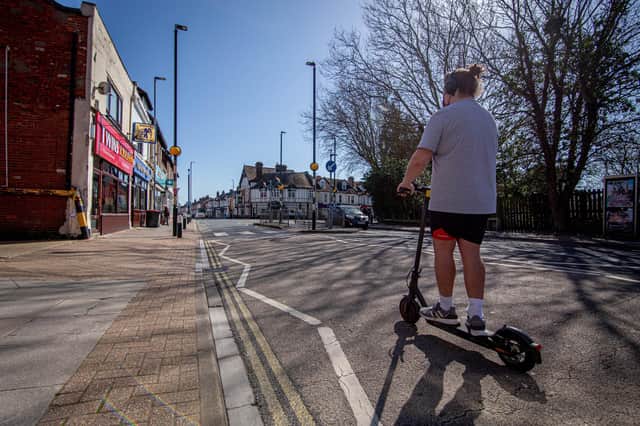 Pictured: A person on a unmarked e-scooter on Albert Road, Southsea, Portsmouth

Picture: Habibur Rahman