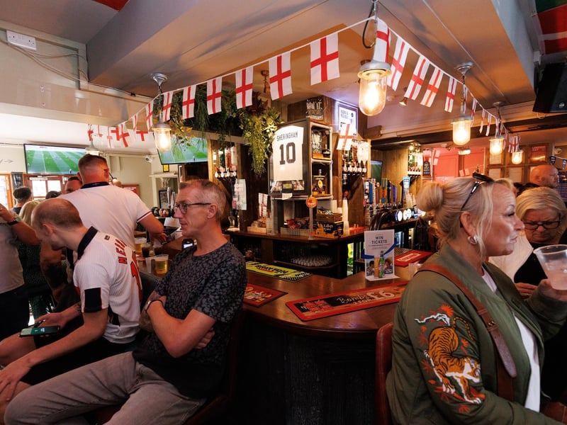 Fans watching England - Switzerland match at the Lord John Russell. Picture: Marcin Jedrysiak