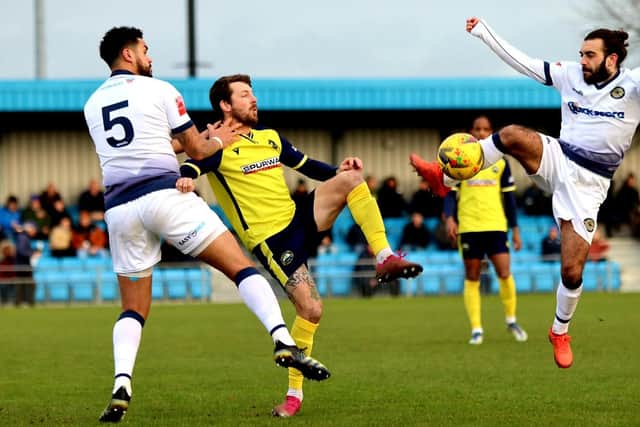 Dan Wooden scored the winner in Gosport's victory over Farnborough last weekend Picture: Tom Phillips