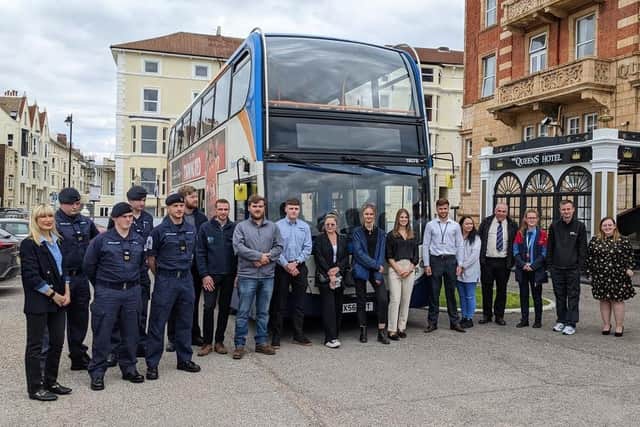 The Shaping Portsmouth Apprenticeship Bus, which visits schools to promote apprenticeship schemes