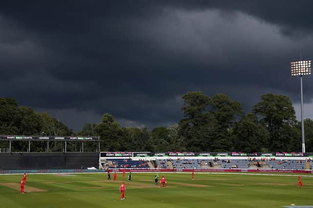 Southern Brave's Smriti Mandhana batting as the storm clouds roll in during The Hundred match against Welsh Fire at Sophia Gardens, Cardiff. Picture: David Davies/PA Wire.