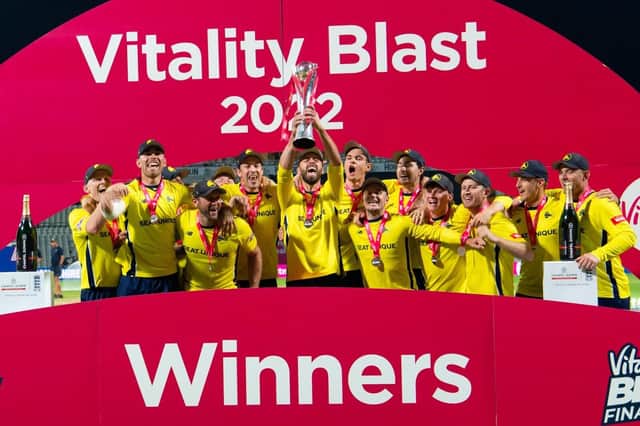Hampshire Hawks celebrate winning the Vitality Blast T20 last year. Picture by Dave Vokes
